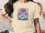 Psychedelic Frog Among Mushrooms Graphic Tee