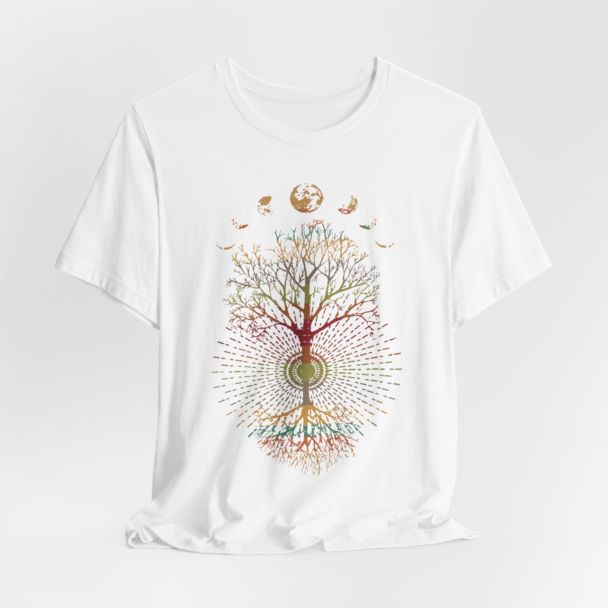 Phases of the Moon Retro 60's 70's Vibe Tree of Life T-Shirt