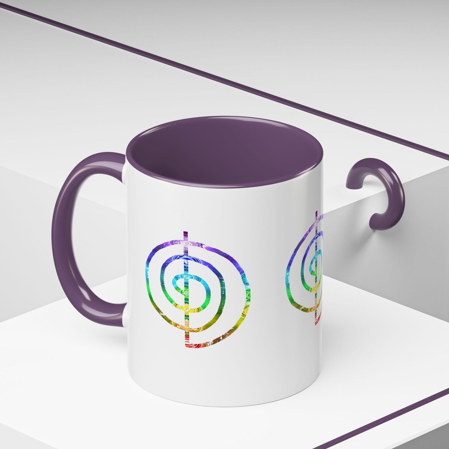 Coffee Mug - Choku Rei Reiki Power Symbol Chakra Colors 11oz