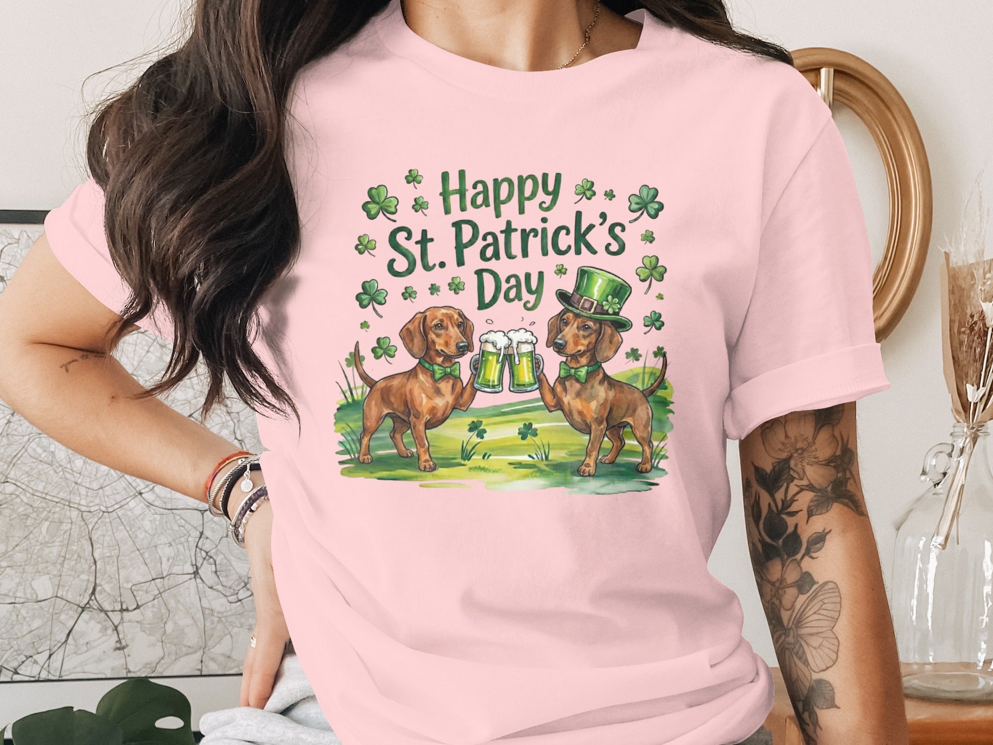 Happy St. Patrick's Day Dachshund Graphic Shirt