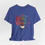 Reiki & Roasts Coffee Tee — Spiritual Coffee Lover T‑Shirt - WrinkledHippie