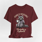 Midlife Is Optional Funny Raccoon Drinking Coffee T-Shirt - WrinkledHippie