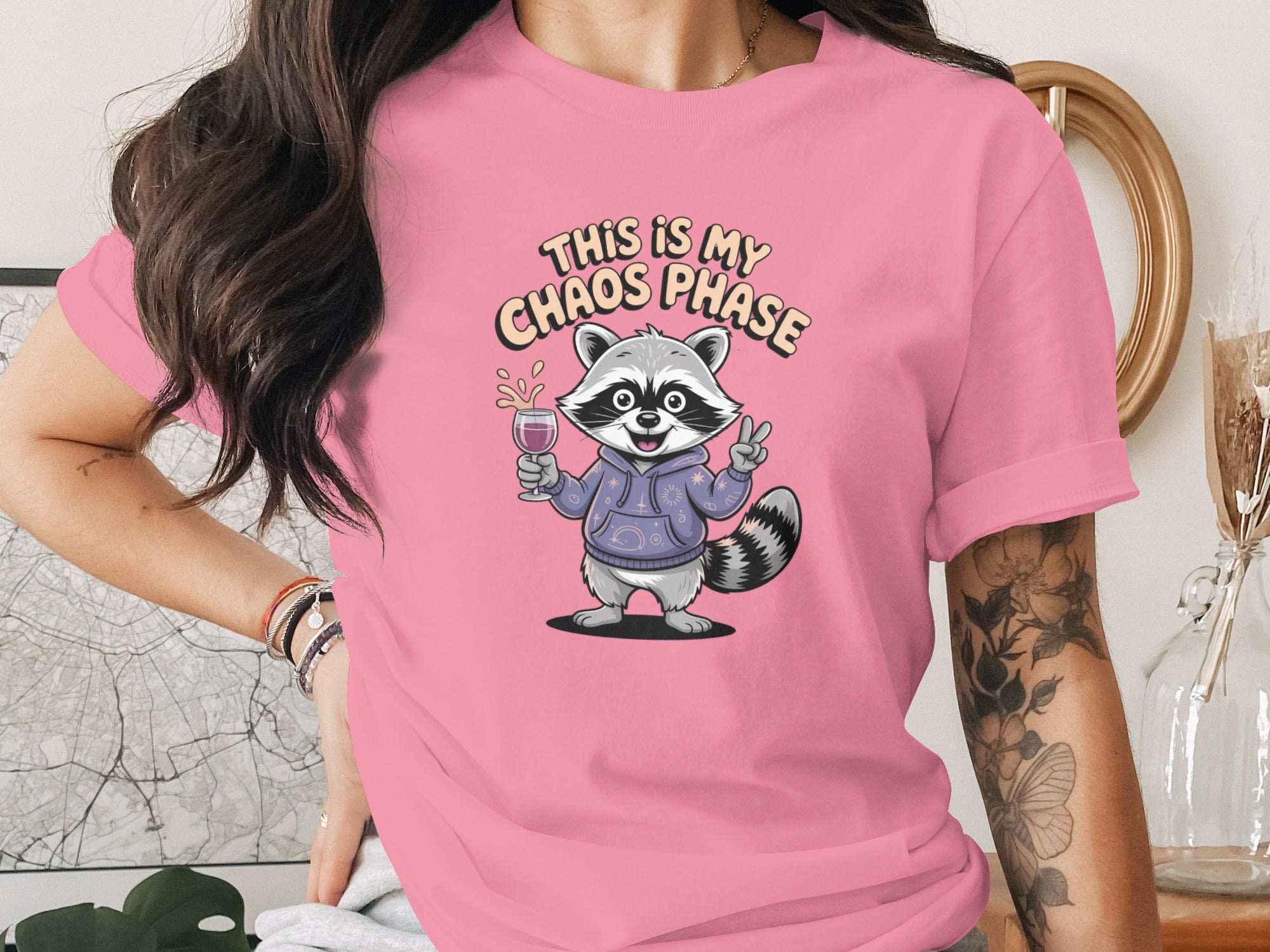 This Is My Chaos Phase Raccoon Graphic T-Shirt