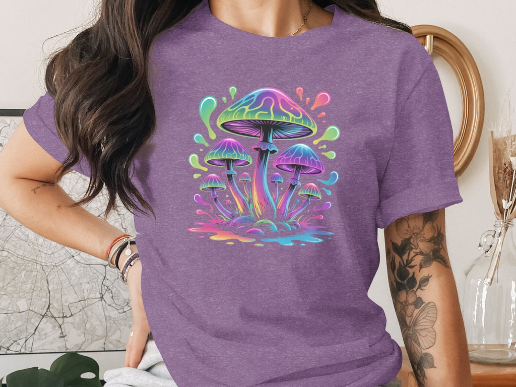 Colorful Psychedelic Mushroom Graphic T-Shirt