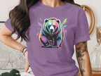 Vibrant Colorful Bear Graphic Design shirt