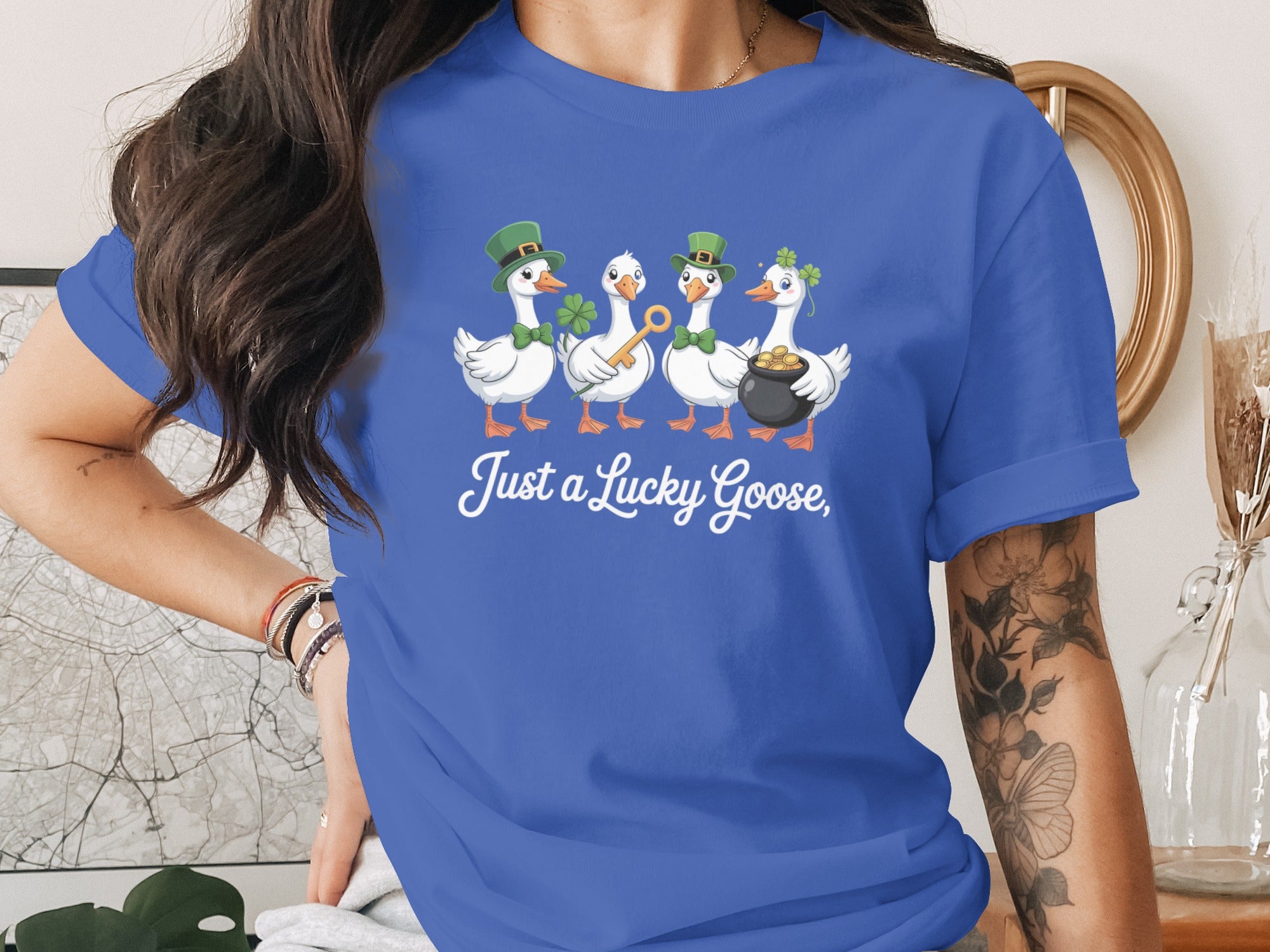 Just a Lucky Goose Cute St. Patrick's Day Shirt