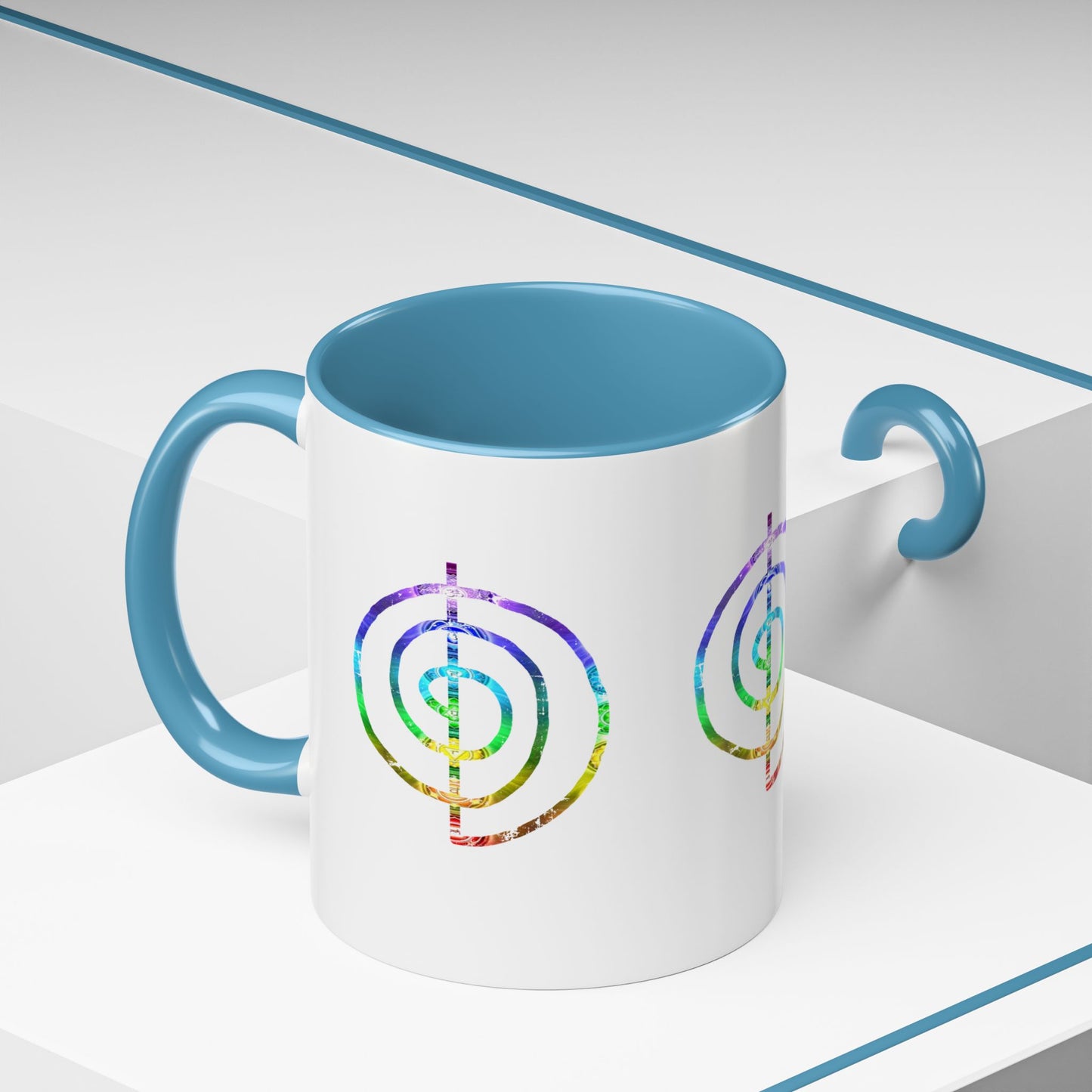 Coffee Mug - Choku Rei Reiki Power Symbol Chakra Colors 11oz