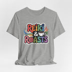 Reiki & Roasts Coffee Tee — Chakra Spiritual Coffee Lover T‑Shirt - WrinkledHippie