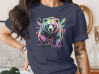Colorful Bear Illustration on Dark T-Shirt