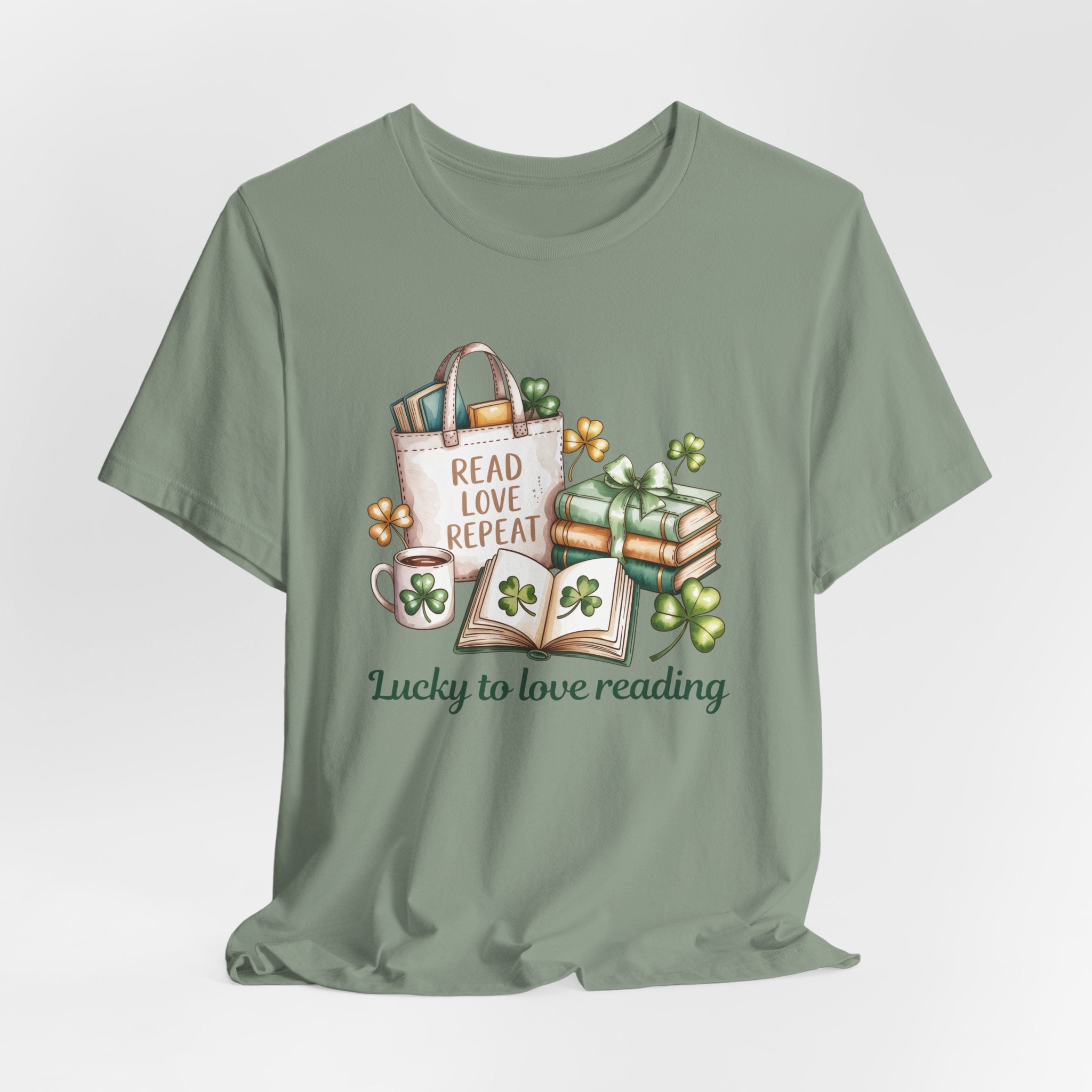 Lucky to Love Reading St Patrick's Day T-Shirt for Book Lovers