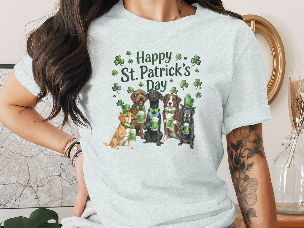 Happy St. Patrick's Day Dogs T-Shirt Festive Apparel