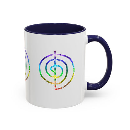 Coffee Mug - Choku Rei Reiki Power Symbol Chakra Colors 11oz
