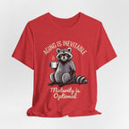 Midlife Is Optional Funny Raccoon Drinking Coffee T-Shirt - WrinkledHippie
