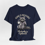 Midlife Is Optional Funny Raccoon Drinking Coffee T-Shirt - WrinkledHippie