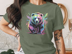 Colorful Neon Grizzly Bear Graphic T-shirt Design