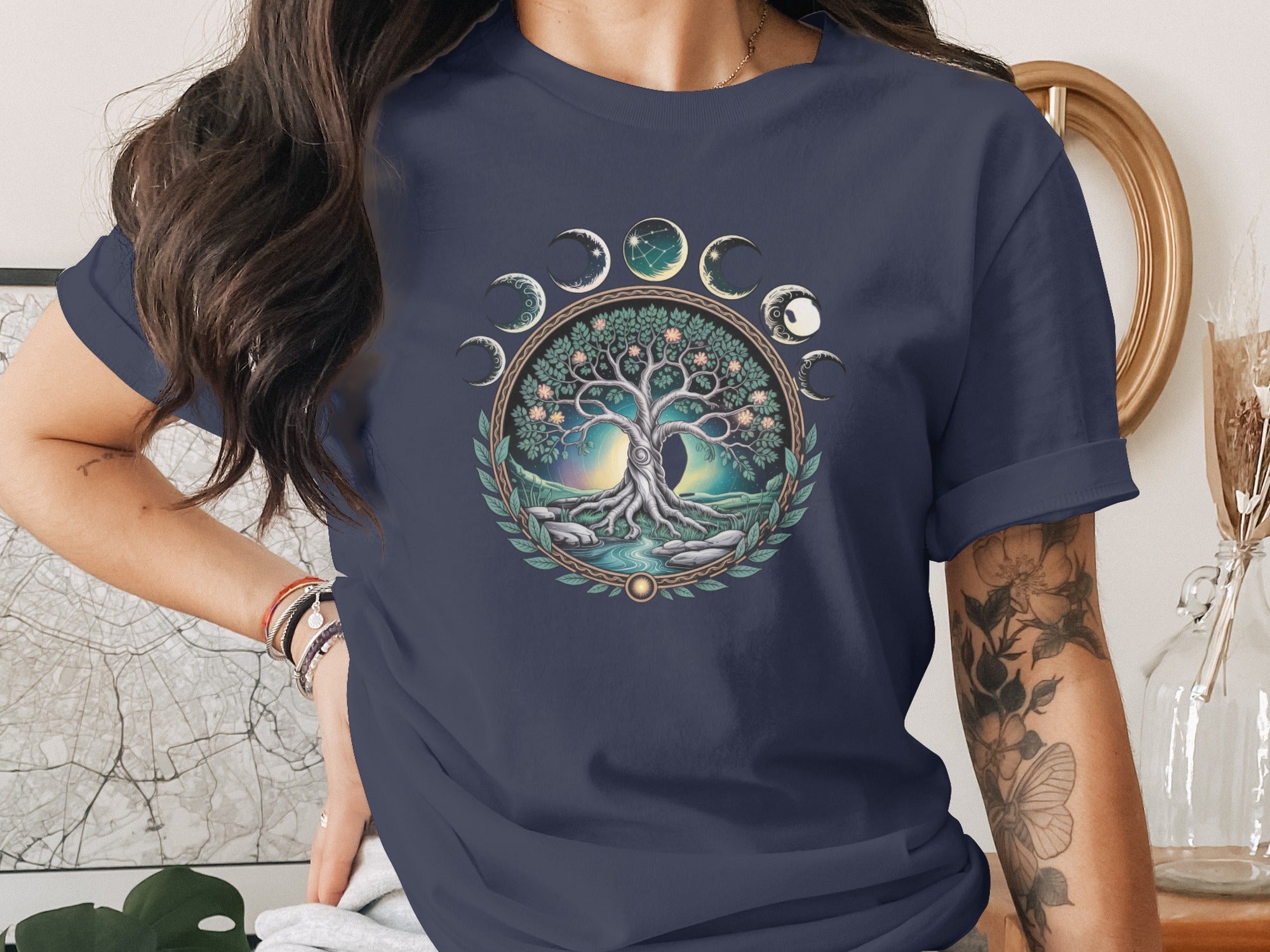 Mystical Tree of Life Phases of the Moon T-shirt