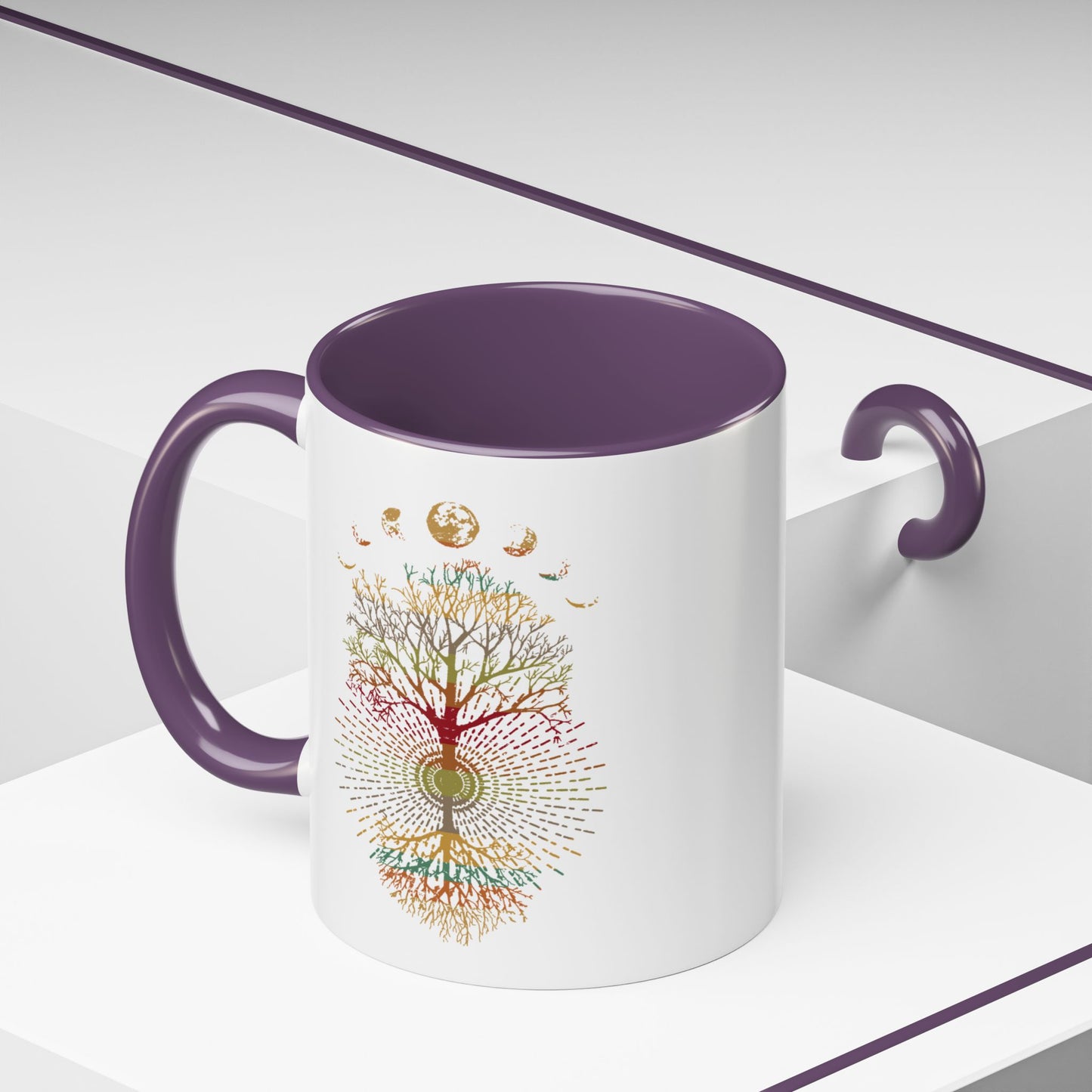 Coffee Mug Retro Tree of Life Phases of the Moon Mug