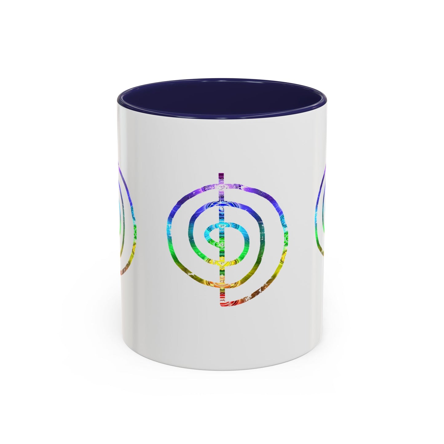 Coffee Mug - Choku Rei Reiki Power Symbol Chakra Colors 11oz