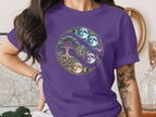 Moon Phases Tree of Life Artistic Graphic T-shirt