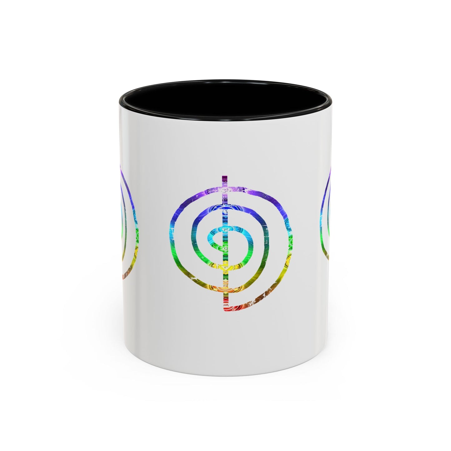 Coffee Mug - Choku Rei Reiki Power Symbol Chakra Colors 11oz