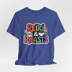 Reiki & Roasts Coffee Tee — Chakra Spiritual Coffee Lover T‑Shirt - WrinkledHippie