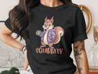 Cute Squirrelly Holding Coffee Graphic Tee Shirt
