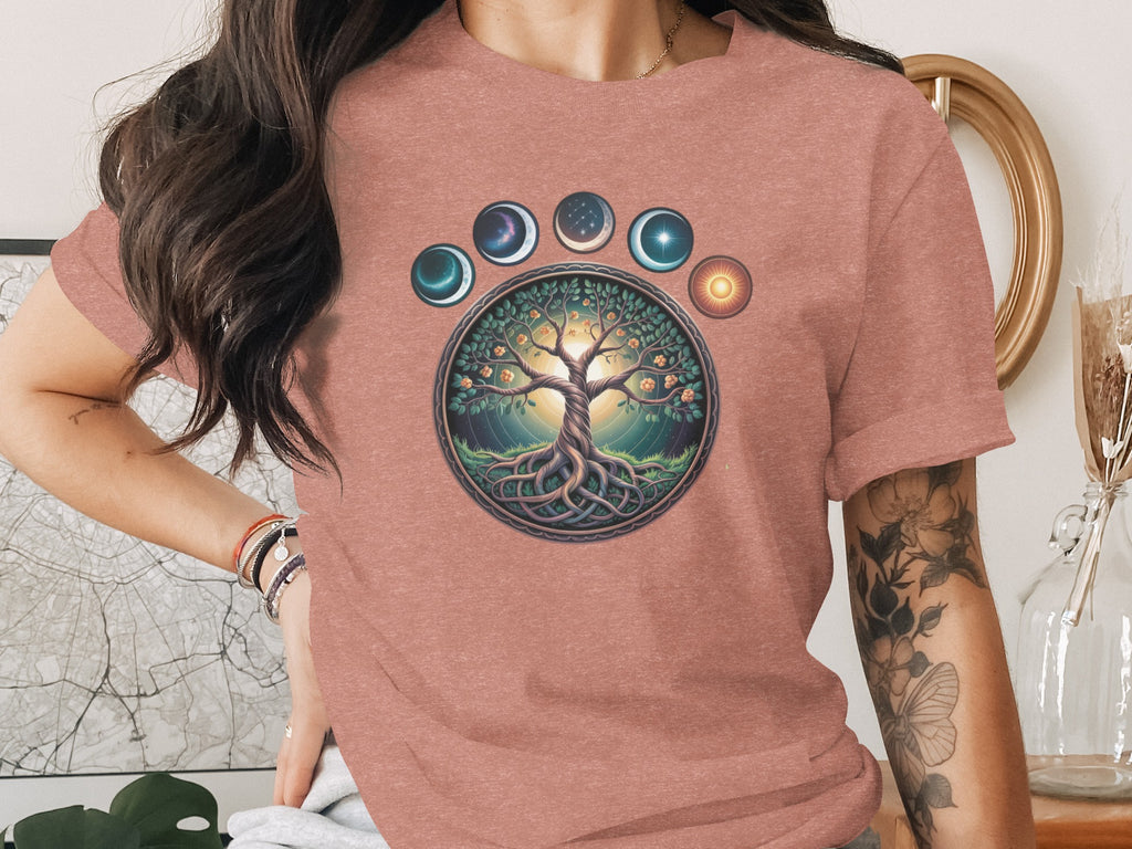Mystical Tree and Moons Graphic Tee Shirt Design