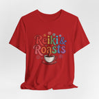Reiki & Roasts Coffee Tee — Spiritual Coffee Lover T‑Shirt - WrinkledHippie