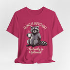 Midlife Is Optional Funny Raccoon Drinking Coffee T-Shirt - WrinkledHippie