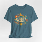 Midlife Magic Hippie Vibe T-Shirt — Retro Boho Tee for Women Celebrating Midlife - WrinkledHippie