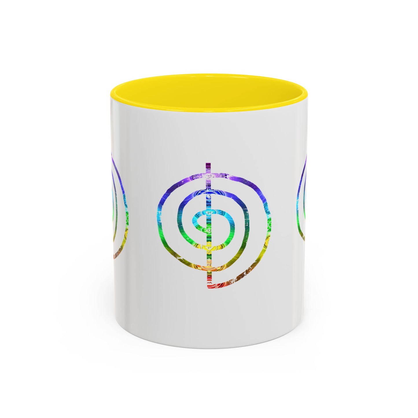 Coffee Mug - Choku Rei Reiki Power Symbol Chakra Colors 11oz