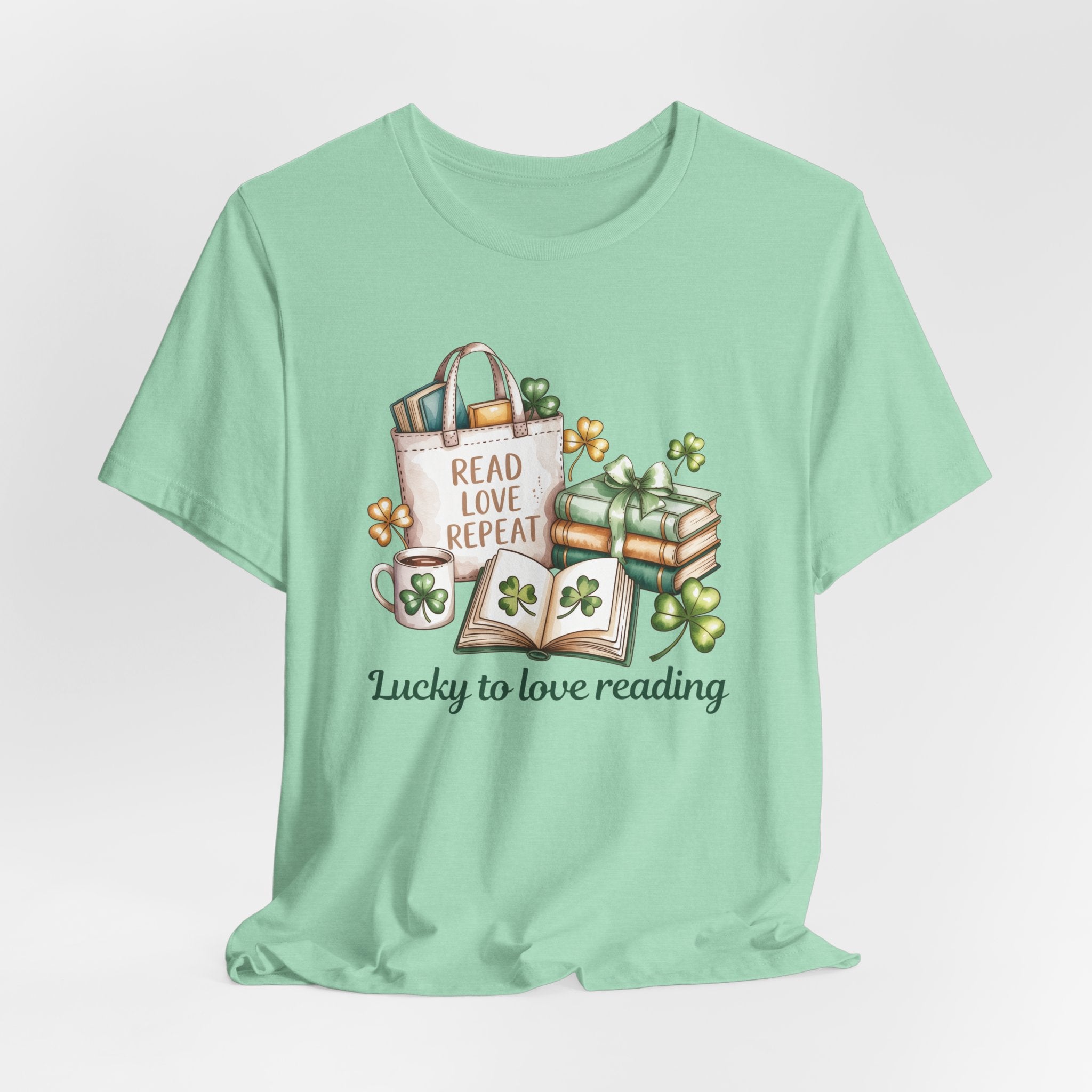 Lucky to Love Reading St Patrick's Day T-Shirt for Book Lovers
