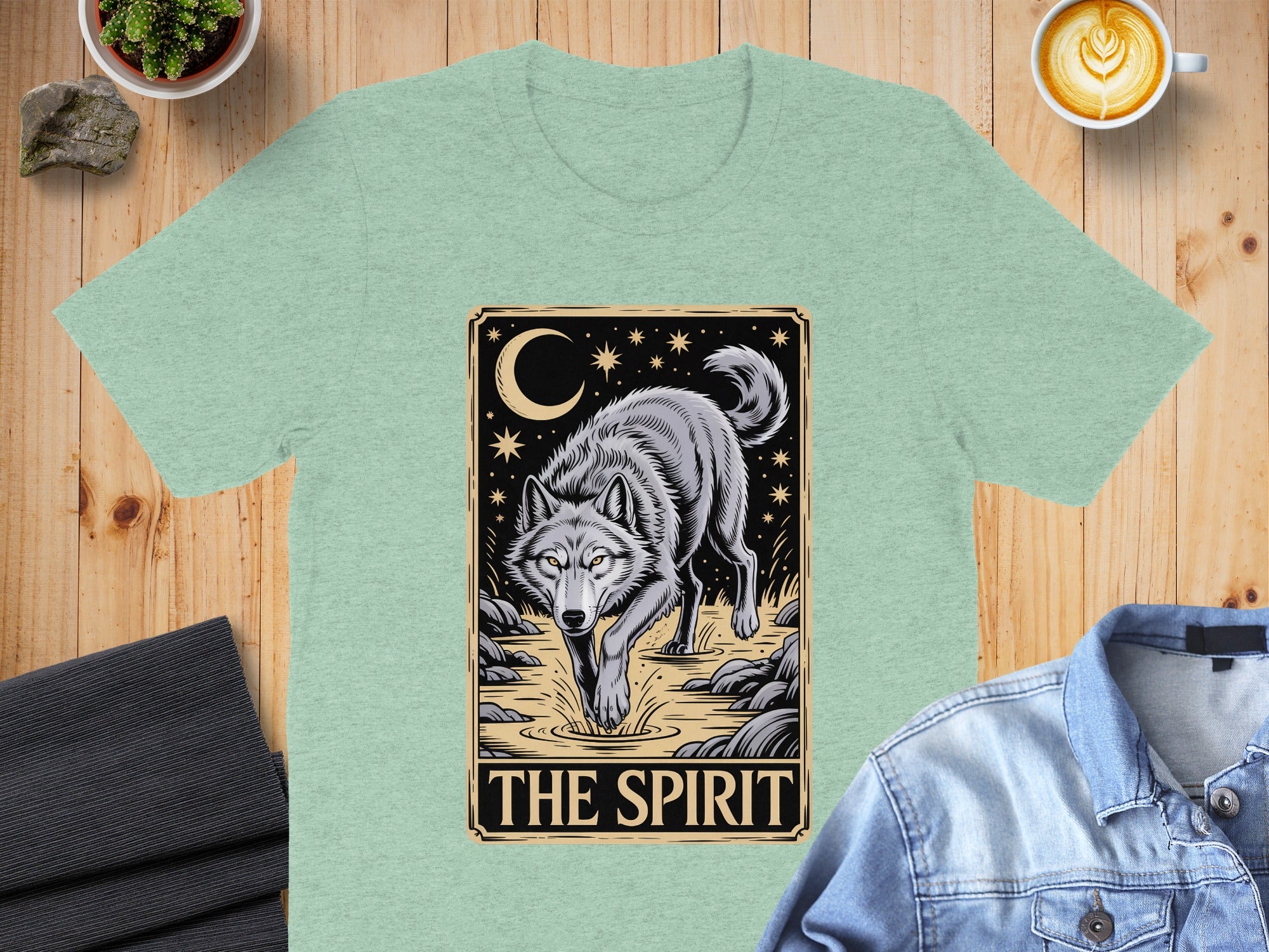 The Spirit Wolf Moon and Stars Artwork Shirt