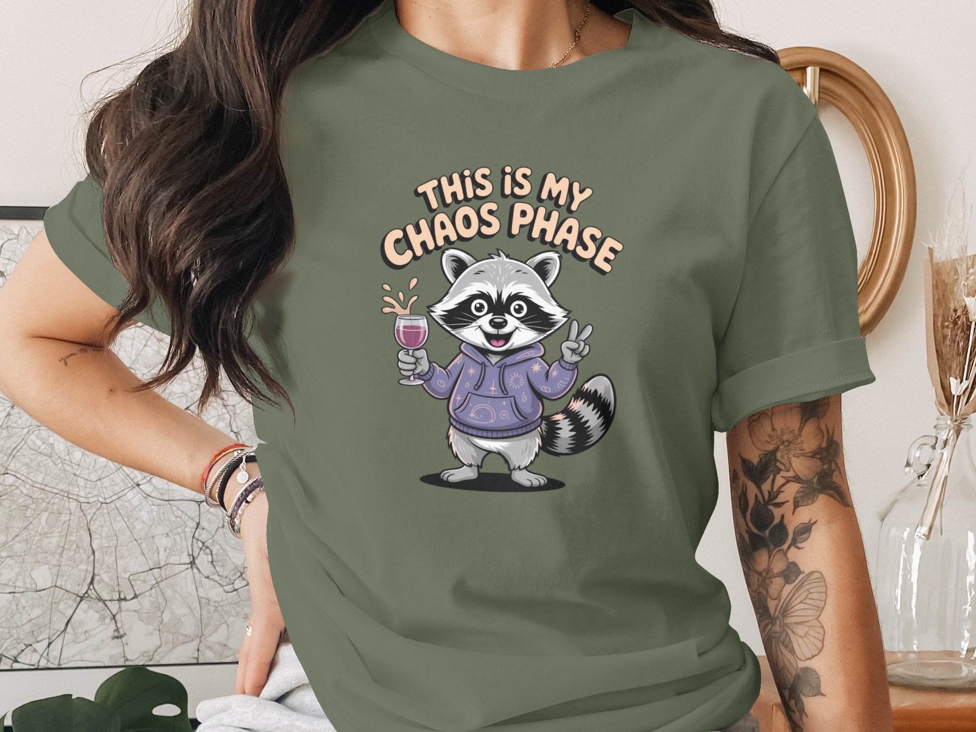 This Is My Chaos Phase Raccoon Design T-Shirt