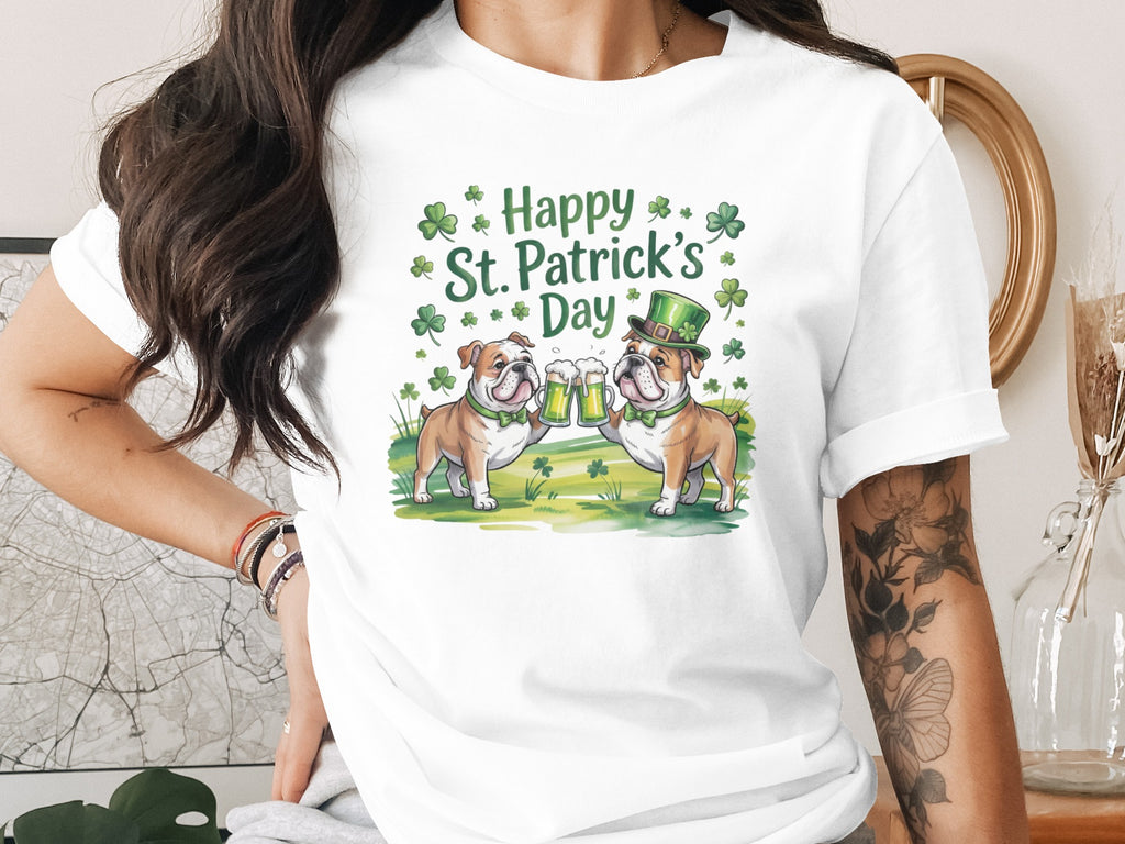 Happy St. Patrick's Day Bulldog Graphic T-Shirt