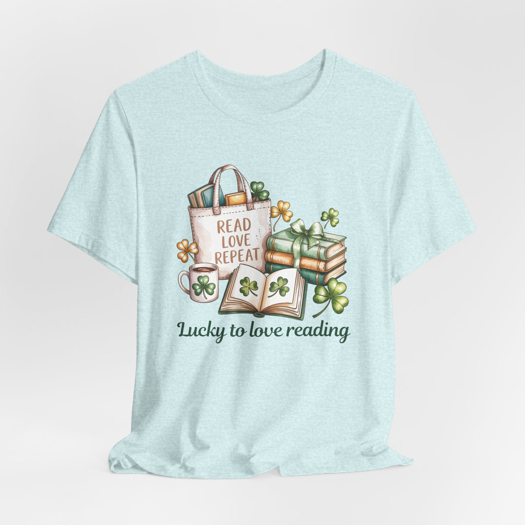 Lucky to Love Reading St Patrick's Day T-Shirt for Book Lovers