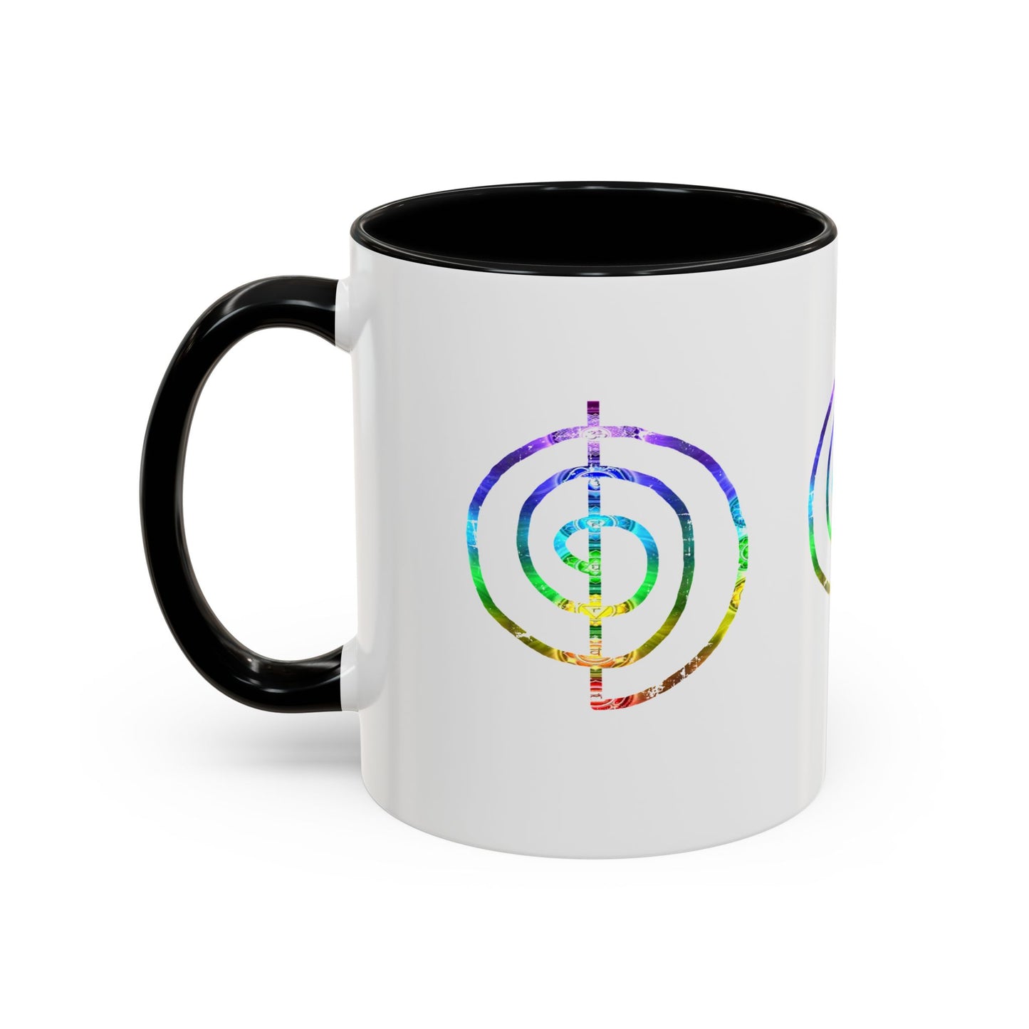 Coffee Mug - Choku Rei Reiki Power Symbol Chakra Colors 11oz