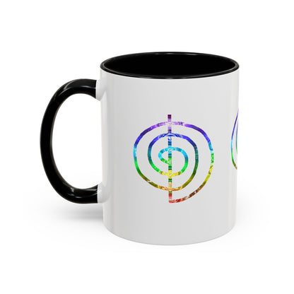 Coffee Mug - Choku Rei Reiki Power Symbol Chakra Colors 11oz