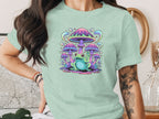Vibrant Frog and Psychedelic Mushrooms Graphic Shirt