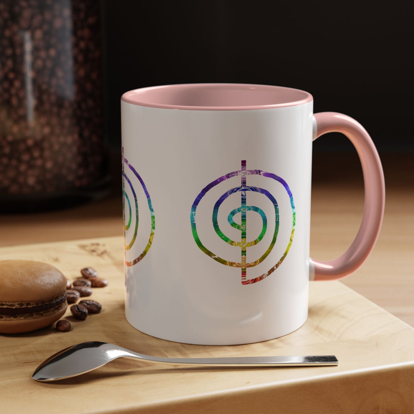 Coffee Mug - Choku Rei Reiki Power Symbol Chakra Colors 11oz