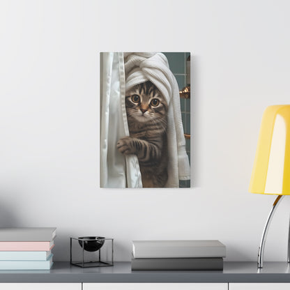 Kaylas Relaxing Cat in Robe Wall Art