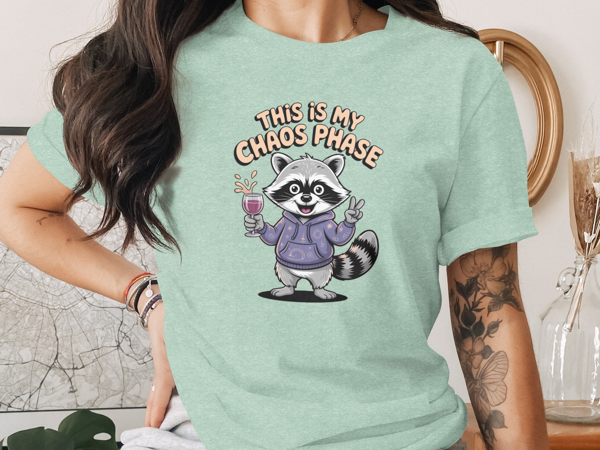 Funny Raccoon 'This Is My Chaos Phase' Graphic Tee