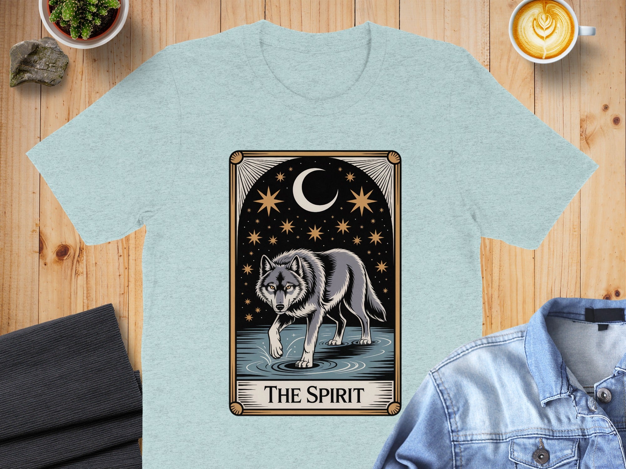 The Spirit Wolf Night Sky Graphic Print T-Shirt