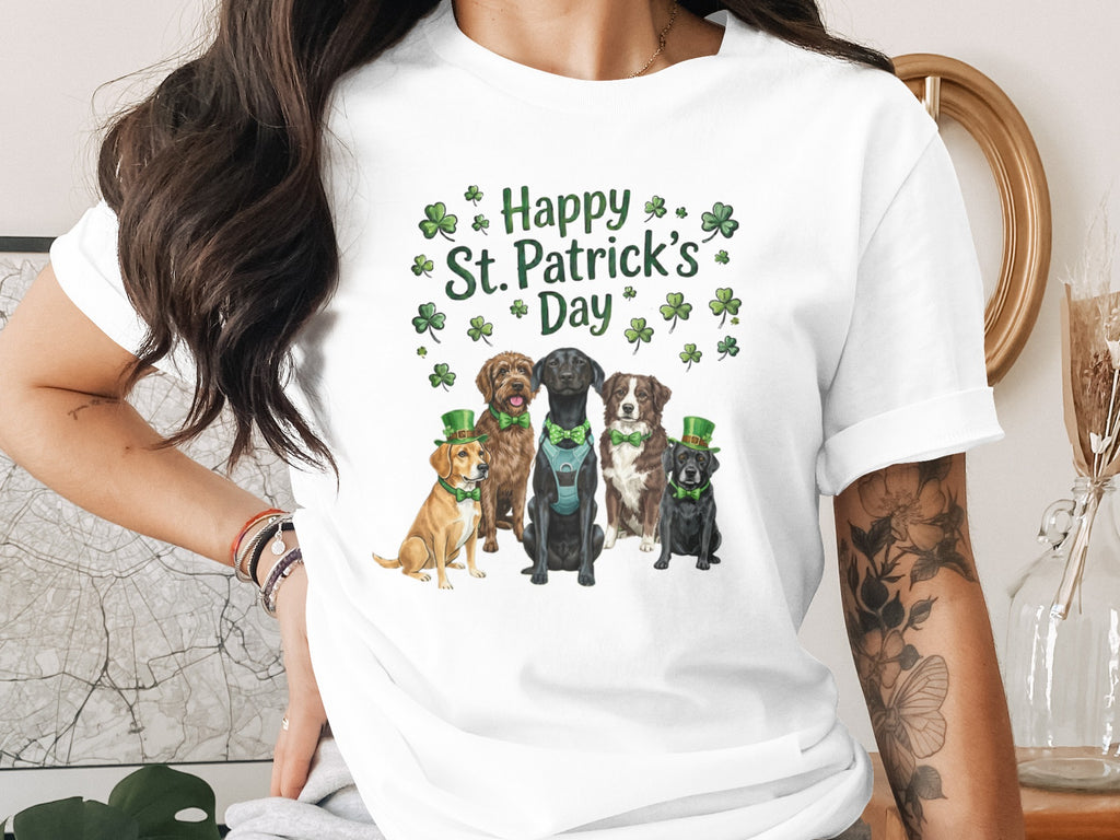 Happy St. Patrick's Day Dogs Graphic T-Shirt