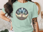 Moon Phase Tree of Life Celestial Design T-Shirt