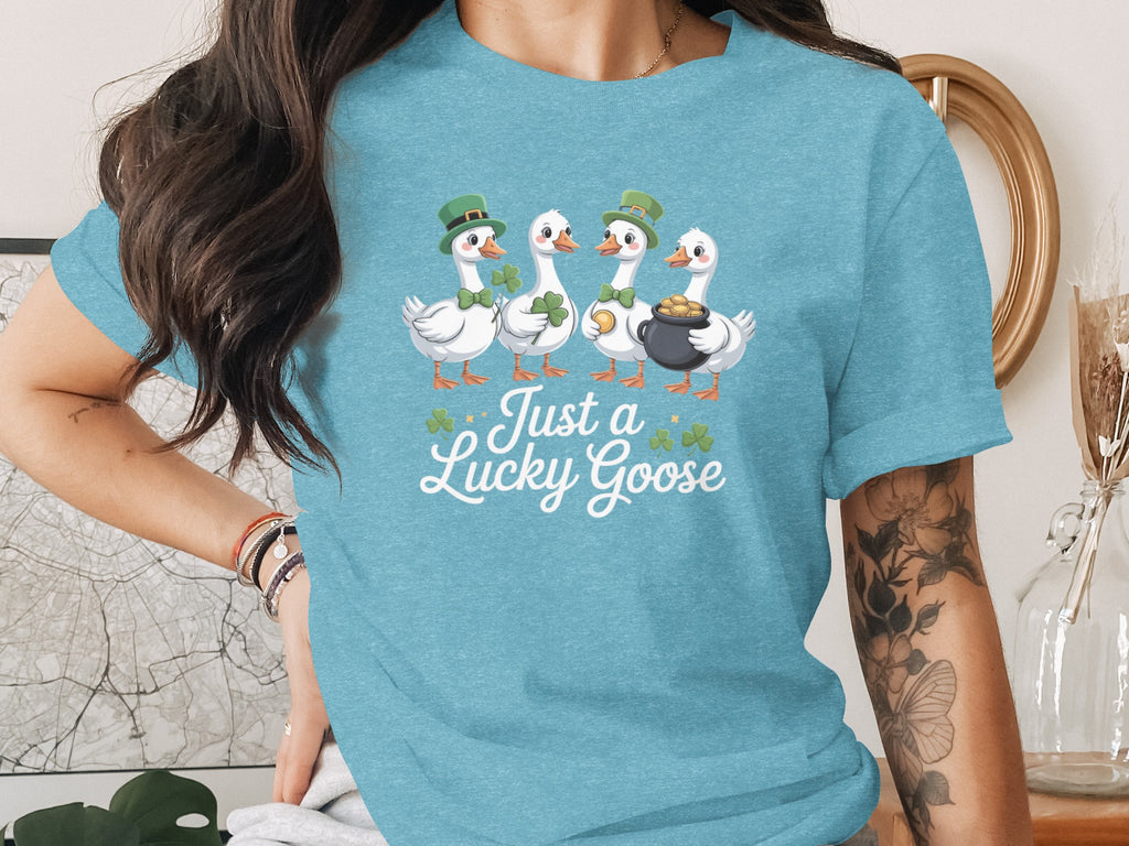 Just a Lucky Goose Graphic T-Shirt for St. Patrick's Day