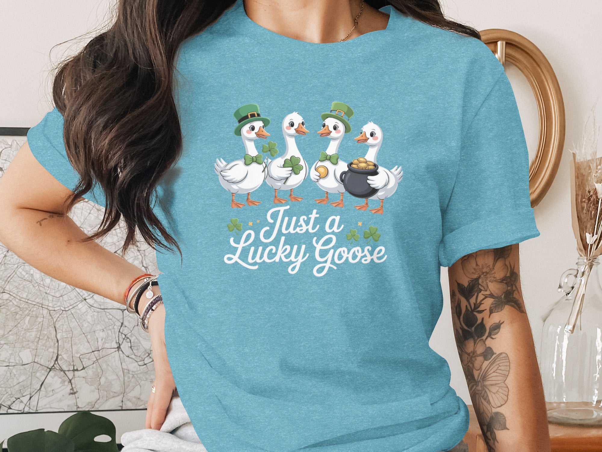 Just a Lucky Goose Graphic T-Shirt for St. Patrick's Day