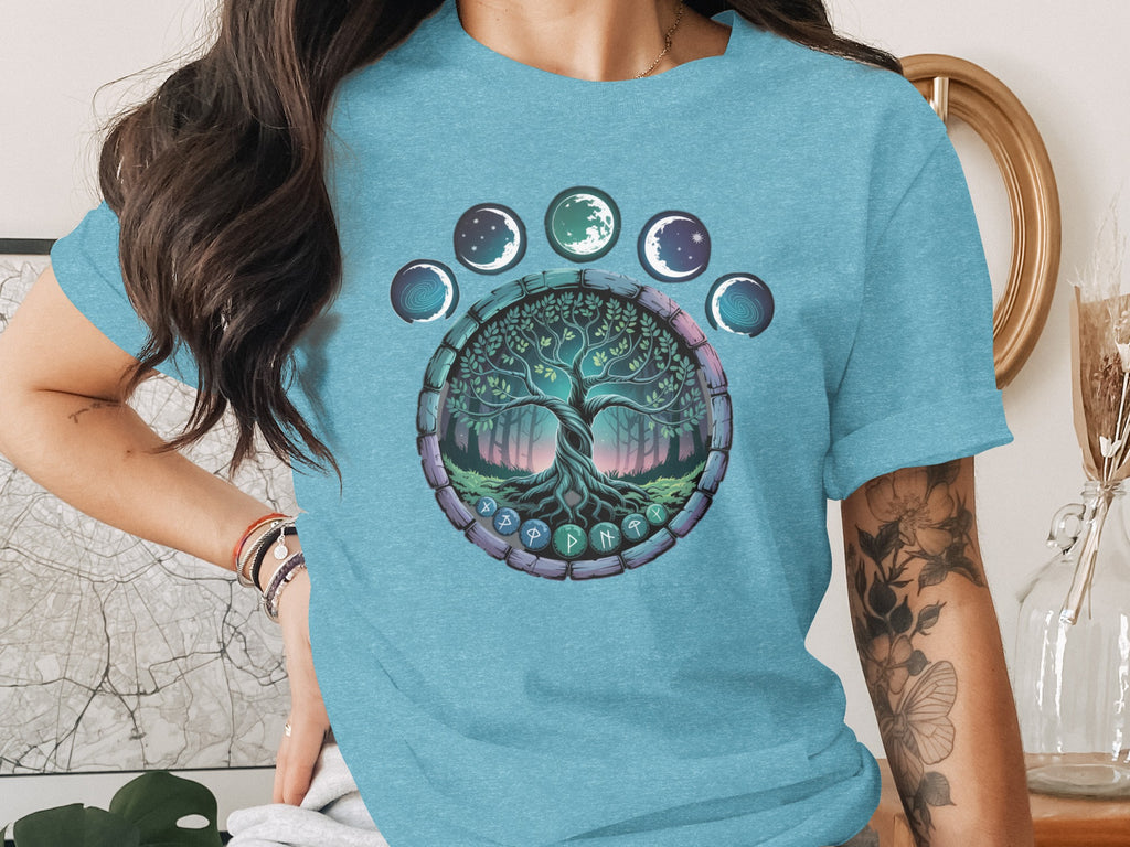 Mystical Tree of Life with Celestial Phases Shirt