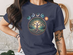 Tree of Life Moon Phases Graphic Tee Shirt Yoga Top