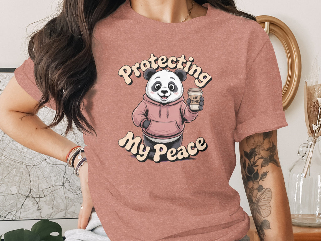 Protecting My Peace Panda Graphic Tee Shirt